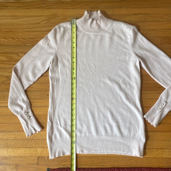 Nanette Lepore Cashmere Sweater Scallop Mock Neck - Sz Large - Picture 6 of 8